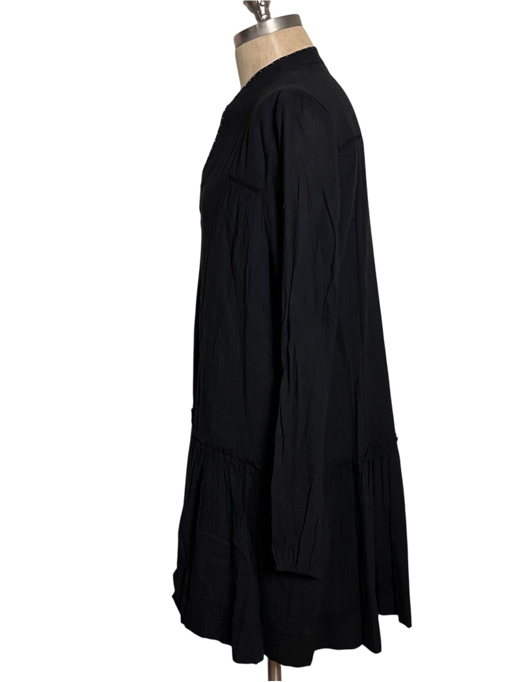 Pomander Place Ophelia NWOT Black Cotton Gauze Resort Boho Mini Dress – Size M - Picture 10 of 13